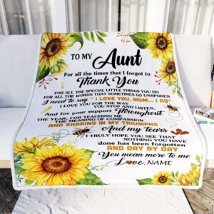 To My Aunt Blanket From Niece Nephew Sunflower Thank You I Love You Personalized Blanket For Mom Mother s Day Gifts Blanket 2 vvsmur.jpg