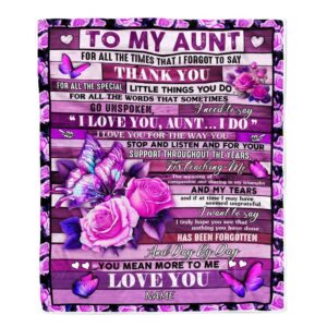 To My Aunt Blanket From Niece Nephew…