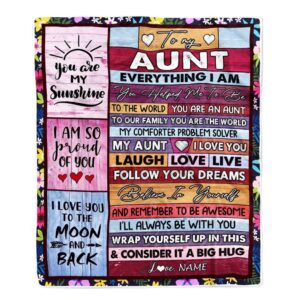 To My Aunt Blanket From Niece Nephew…