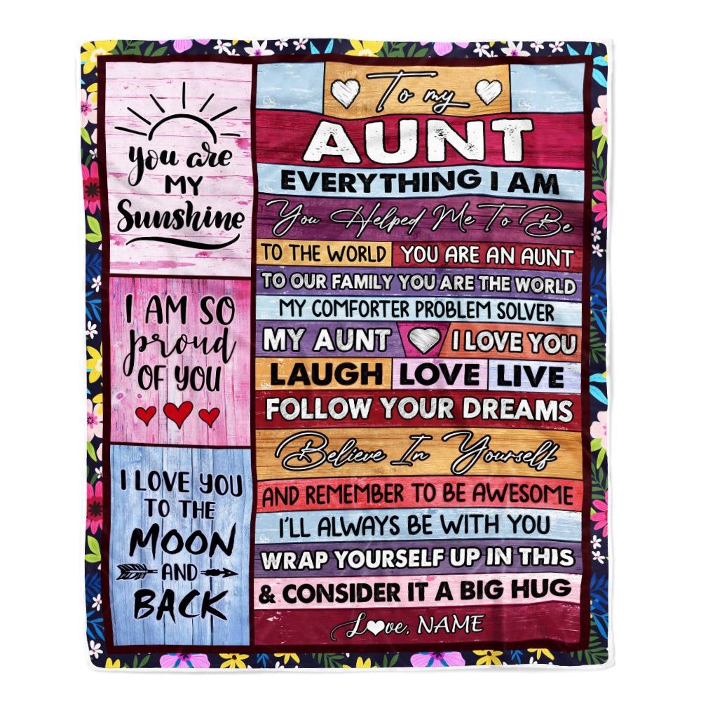 To My Aunt Blanket From Niece Nephew Wood Everything I Am You Helped Me To Be, Personalized Blanket For Mom, Mother’s Day Gifts Blanket To My Aunt Blanket From Niece Nephew Wood Everything I Am You Helped Me To Be, Personalized Blanket For Mom, Mother’s Day Gifts Blanket
