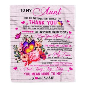 To My Aunt Blanket From Niece Nephew…