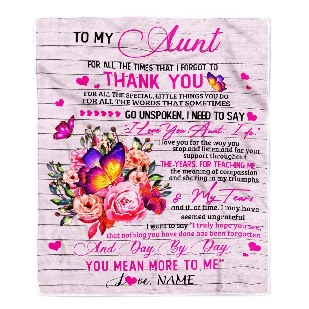 To My Aunt Blanket From Niece Nephew Wood Floral Butterfly Thank You I Love You, Personalized Blanket For Mom, Mother’s Day Gifts Blanket To My Aunt Blanket From Niece Nephew Wood Floral Butterfly Thank You I Love You, Personalized Blanket For Mom, Mother’s Day Gifts Blanket