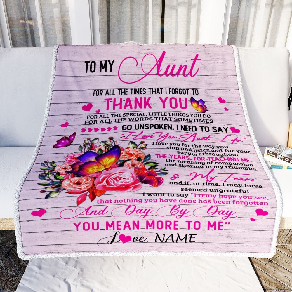 To My Aunt Blanket From Niece Nephew Wood Floral Butterfly Thank You I Love You, Personalized Blanket For Mom, Mother’s Day Gifts Blanket To My Aunt Blanket From Niece Nephew Wood Floral Butterfly Thank You I Love You, Personalized Blanket For Mom, Mother’s Day Gifts Blanket