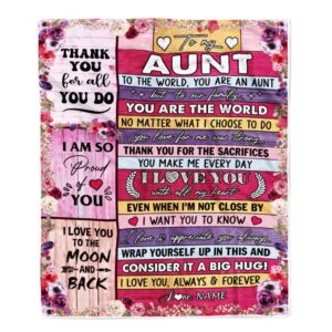 To My Aunt Blanket From Niece Nephew…