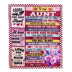 To My Aunt Blanket From Niece Nephew…