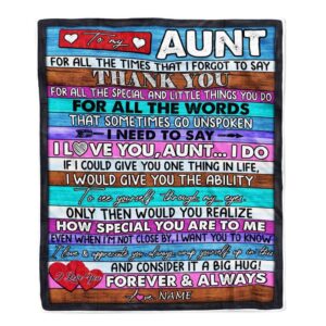 To My Aunt Blanket From Niece Nephew…