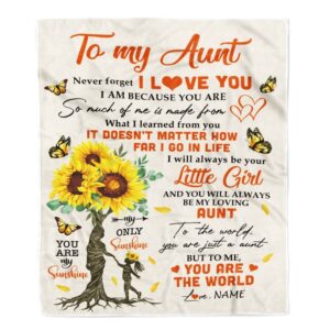 To My Aunt Blanket From Niece Sunflower…
