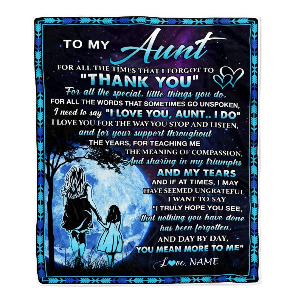 To My Aunt Blanket From Niece Thank You Day By Day, Personalized Blanket For Mom, Mother’s Day Gifts Blanket