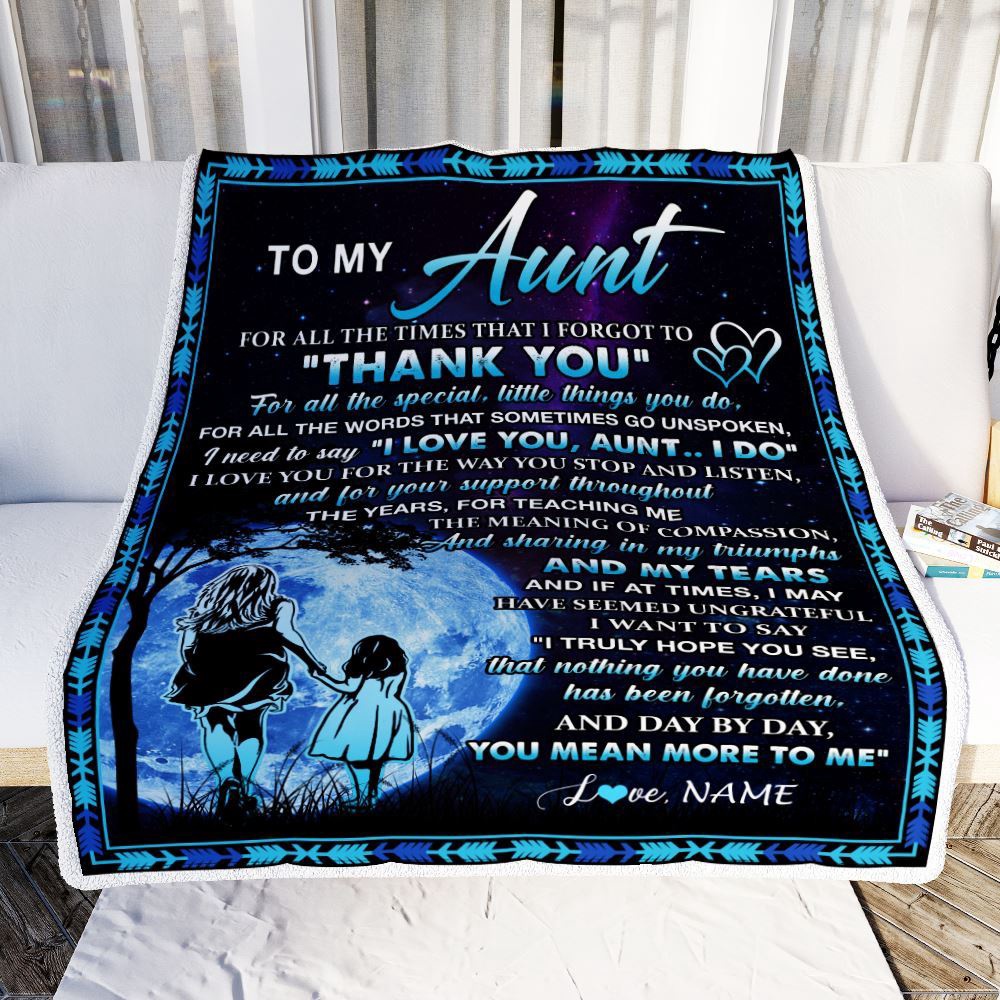 To My Aunt Blanket From Niece Thank You Day By Day, Personalized Blanket For Mom, Mother’s Day Gifts Blanket