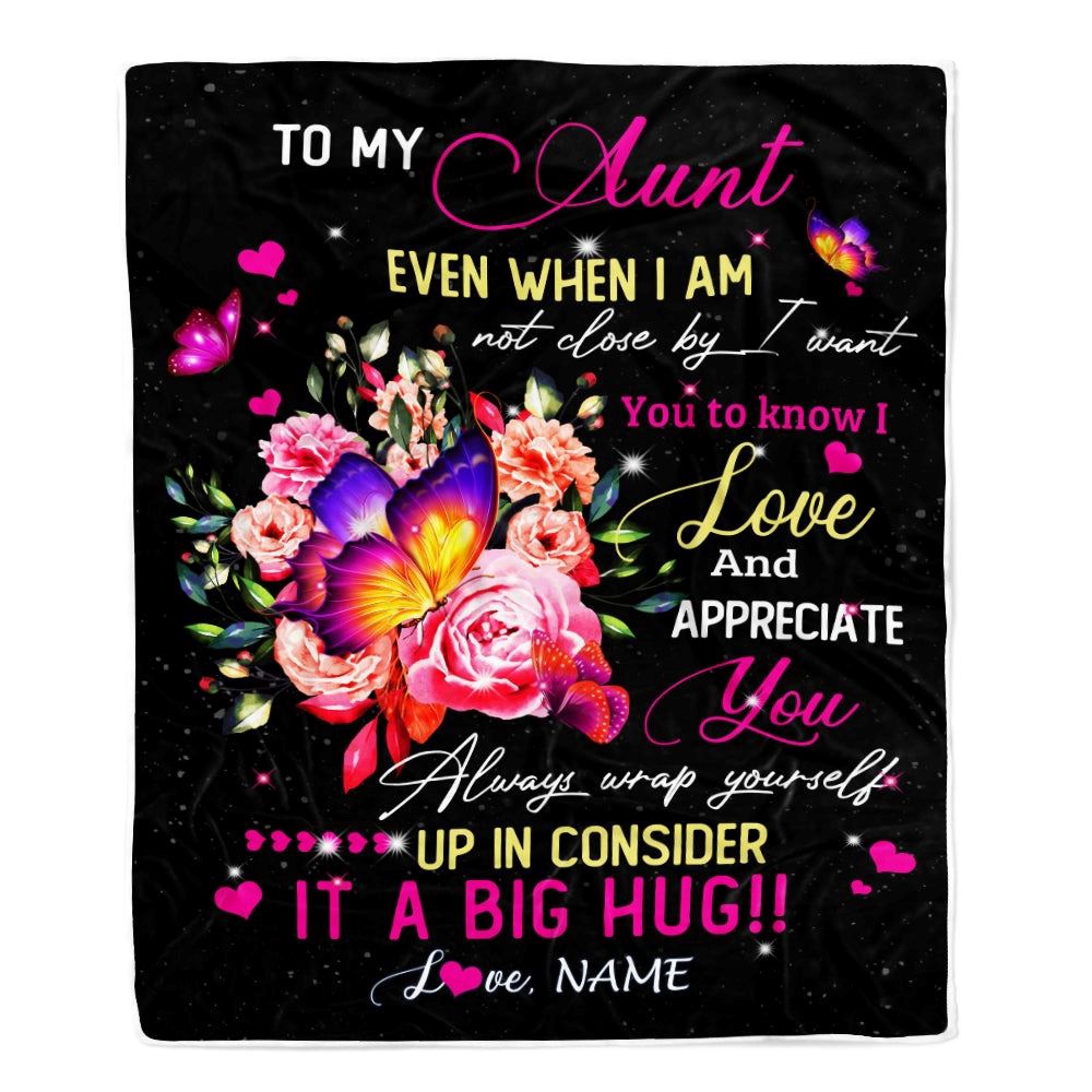 To My Aunt From Niece Nephew Blanket It A Big Hug I Love You, Personalized Blanket For Mom, Mother’s Day Gifts Blanket To My Aunt From Niece Nephew Blanket It A Big Hug I Love You, Personalized Blanket For Mom, Mother’s Day Gifts Blanket