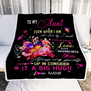 To My Aunt From Niece Nephew Blanket It A Big Hug I Love You Personalized Blanket For Mom Mother s Day Gifts Blanket 2 zcitjw.jpg