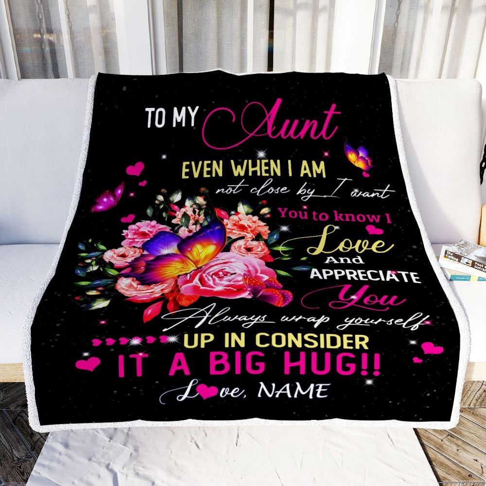 To My Aunt From Niece Nephew Blanket It A Big Hug I Love You, Personalized Blanket For Mom, Mother’s Day Gifts Blanket To My Aunt From Niece Nephew Blanket It A Big Hug I Love You, Personalized Blanket For Mom, Mother’s Day Gifts Blanket