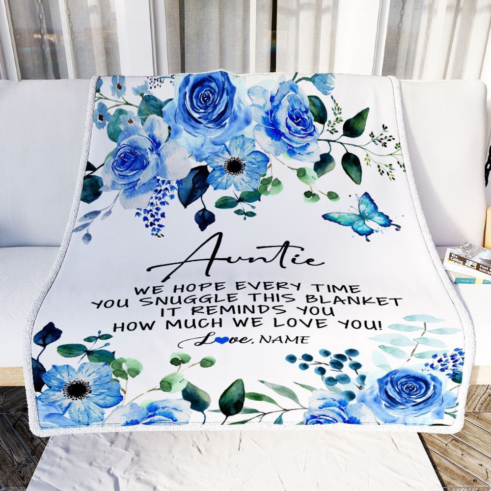 To My Auntie Blanket From Niece Nephew Floral How Much We Love You, Personalized Blanket For Mom, Mother’s Day Gifts Blanket