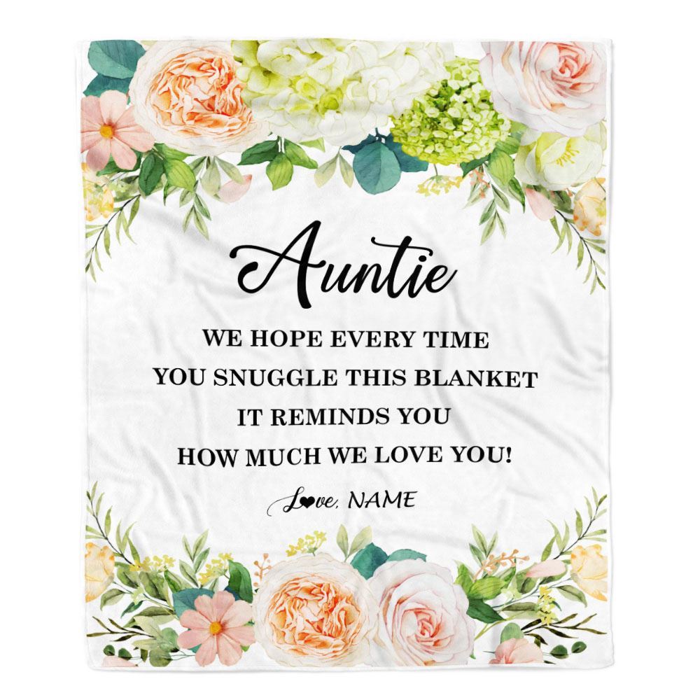 To My Auntie Blanket From Niece Nephew How Much We Love You Flower, Personalized Blanket For Mom, Mother’s Day Gifts Blanket