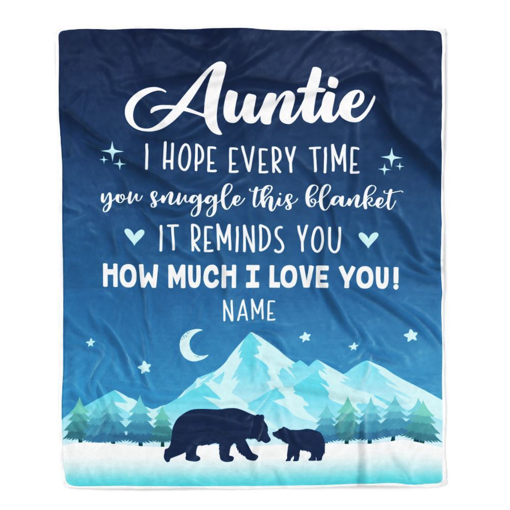 To My Auntie Blanket From Niece Nephew I Hope Every Time Bear, Personalized Blanket For Mom, Mother’s Day Gifts Blanket To My Auntie Blanket From Niece Nephew I Hope Every Time Bear, Personalized Blanket For Mom, Mother’s Day Gifts Blanket