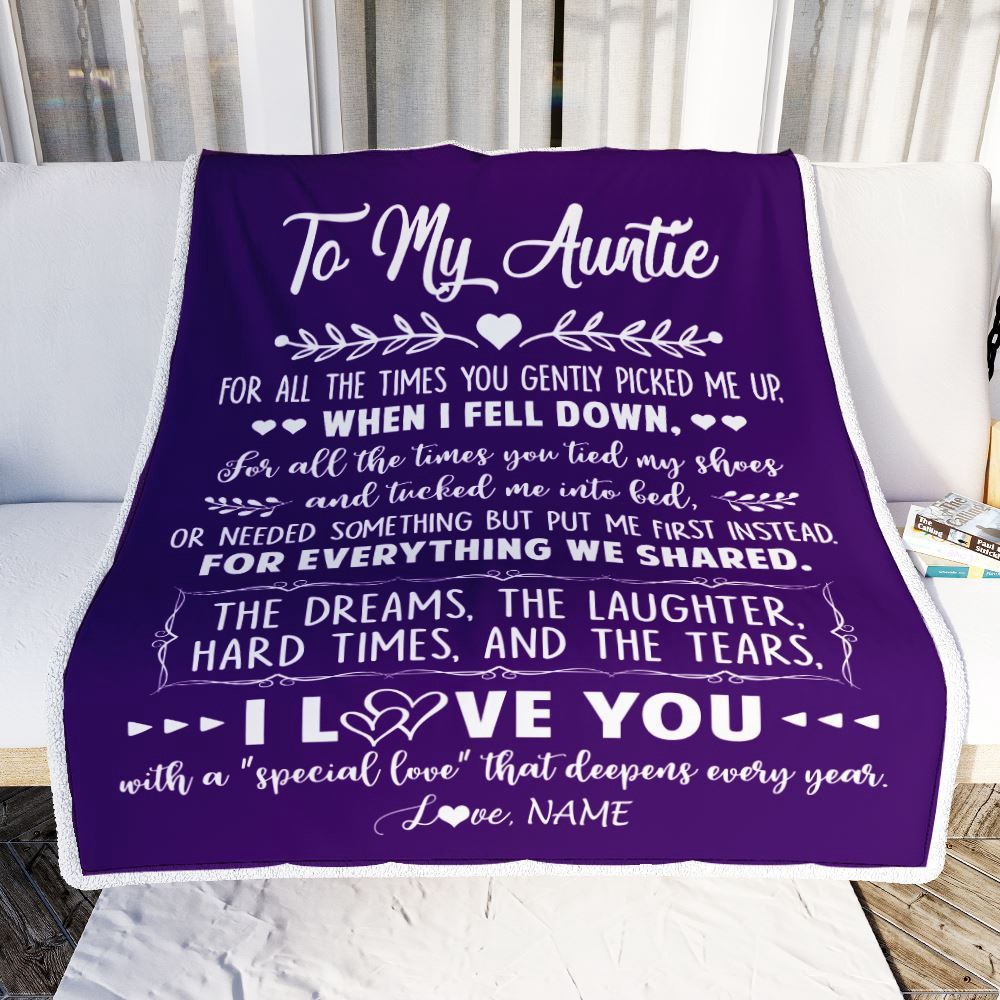 To My Auntie Blanket From Niece Nephew I Love You With A Special Love, Personalized Blanket For Mom, Mother’s Day Gifts Blanket