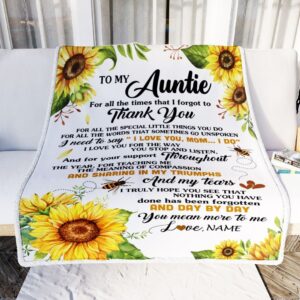 To My Auntie Blanket From Niece Nephew Sunflower Thank You I Love You Personalized Blanket For Mom Mother s Day Gifts Blanket 2 auljop.jpg