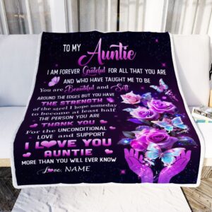 To My Auntie Blanket From Niece Thank You For Love Butterfly Personalized Blanket For Mom Mother s Day Gifts Blanket 2 ylkcio.jpg
