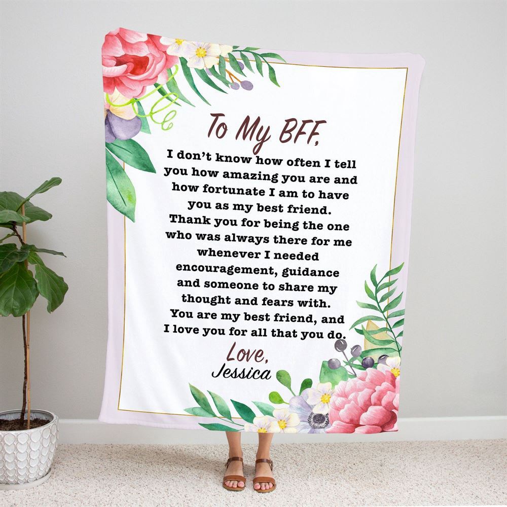 To My Bestie BFF Blanket From Friend How Amazing You Are Flower Gifts For Friendship Blanket, Blankets For Mothers Day To My Bestie BFF Blanket From Friend How Amazing You Are Flower Gifts For Friendship Blanket, Blankets For Mothers Day