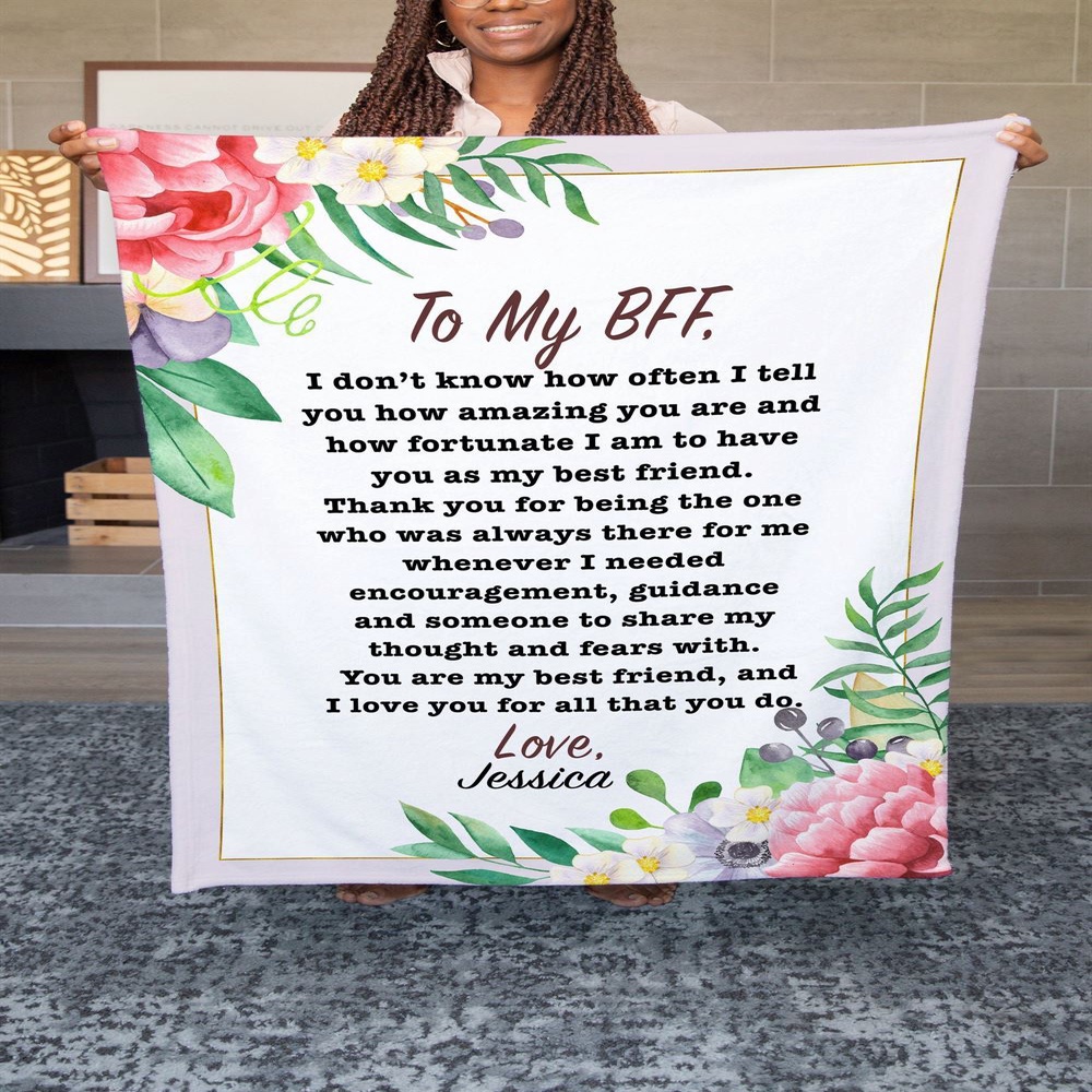 To My Bestie BFF Blanket From Friend How Amazing You Are Flower Gifts For Friendship Blanket, Blankets For Mothers Day To My Bestie BFF Blanket From Friend How Amazing You Are Flower Gifts For Friendship Blanket, Blankets For Mothers Day