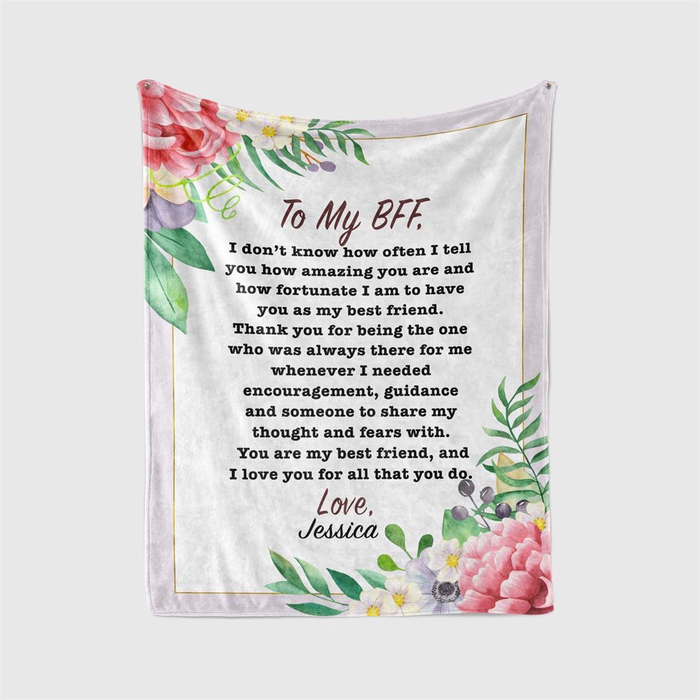To My Bestie BFF Blanket From Friend How Amazing You Are Flower Gifts For Friendship Blanket, Blankets For Mothers Day To My Bestie BFF Blanket From Friend How Amazing You Are Flower Gifts For Friendship Blanket, Blankets For Mothers Day