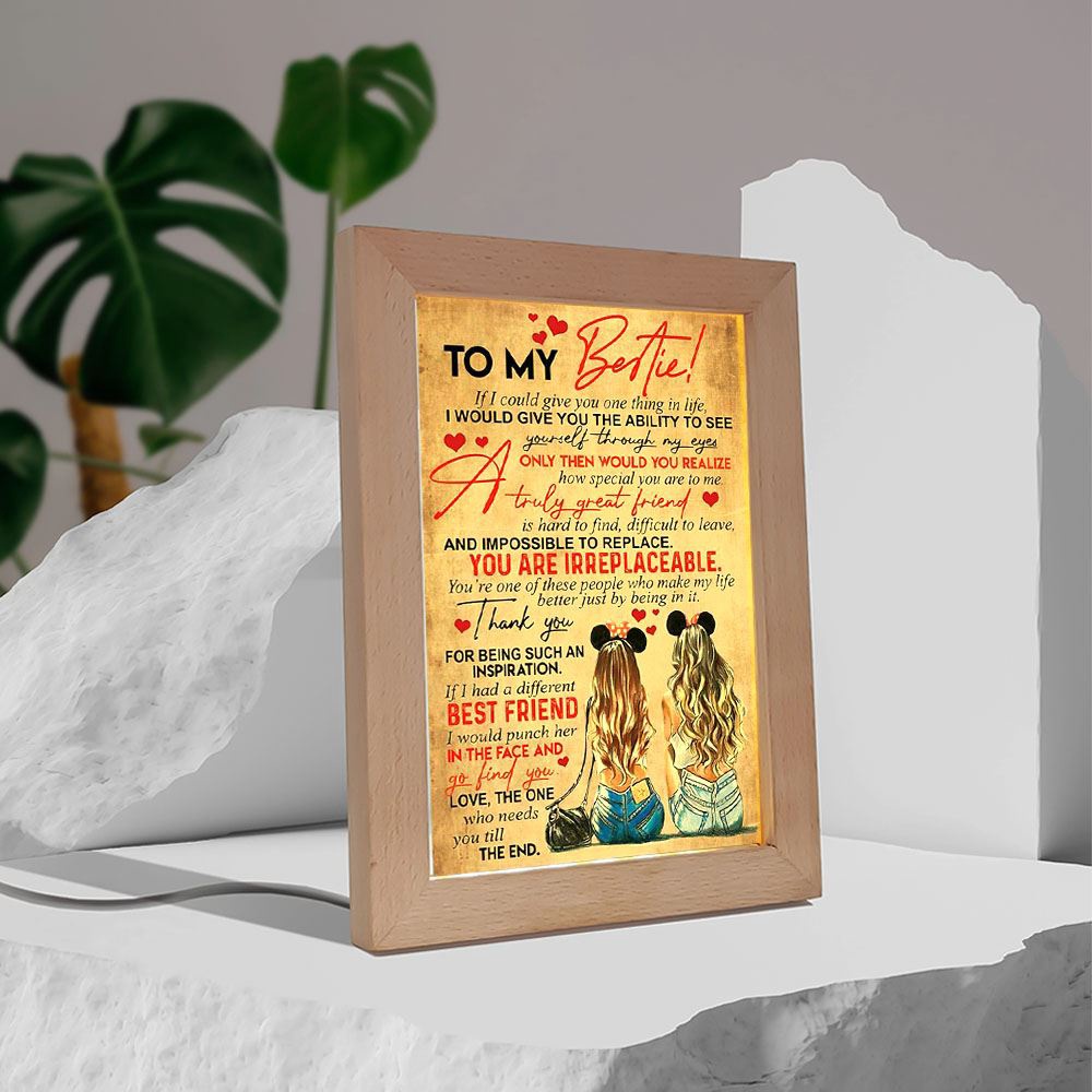 To My Bestie Best Friend Frame Lamp, Picture Frame Light, Frame Lamp, Mother’s Day Gifts