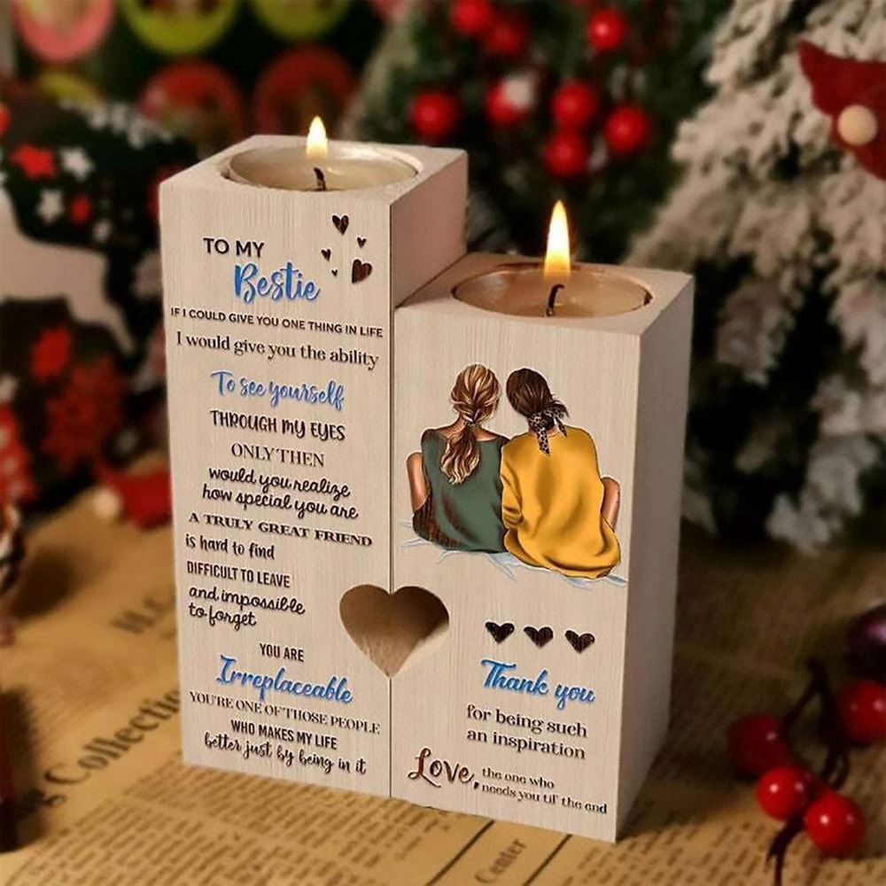 To My Bestie, If I Could Give You One Thing In Life I Would Give You Ths Ability To See Youself Heart Candle Holders, Mothers Day Candle To My Bestie, If I Could Give You One Thing In Life I Would Give You Ths Ability To See Youself Heart Candle Holders, Mothers Day Candle