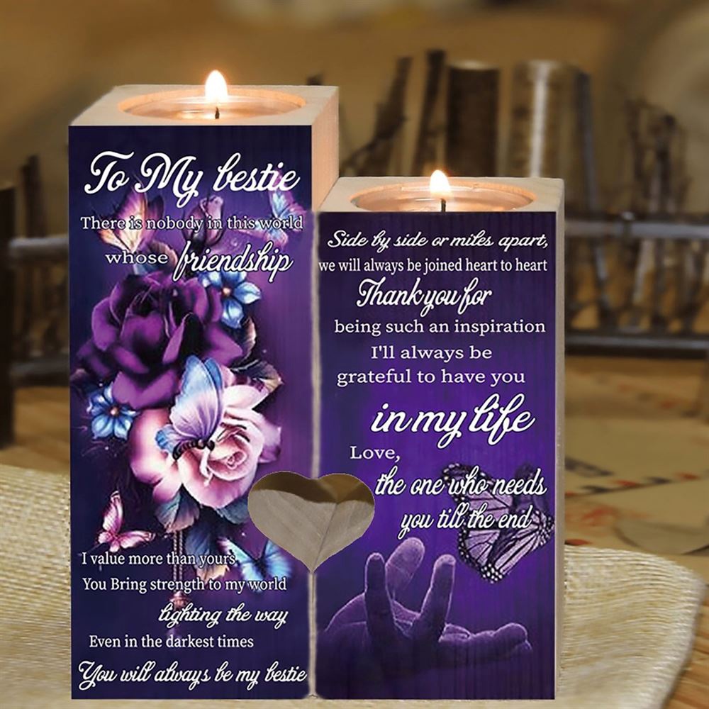To My Bestie, Thank You For Being Such An Inspiration I’Ll Always Be Grateful To Have You In My Life Heart Candle Holders, Mothers Day Candle
