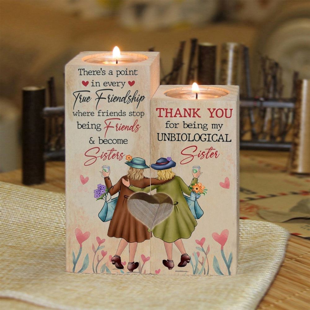 To My Bestie, True Friendship Where Friends Stop & Become Sisters Candlstick, Mothers Day Candle To My Bestie, True Friendship Where Friends Stop & Become Sisters Candlstick, Mothers Day Candle