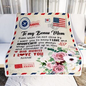 To My Bonus Mom Blanket from Daughter Son Floral Air Mail Letter I Love You Bonus Personalized Blanket For Mom Mother s Day Gifts Blanket 2 ozik7s.jpg