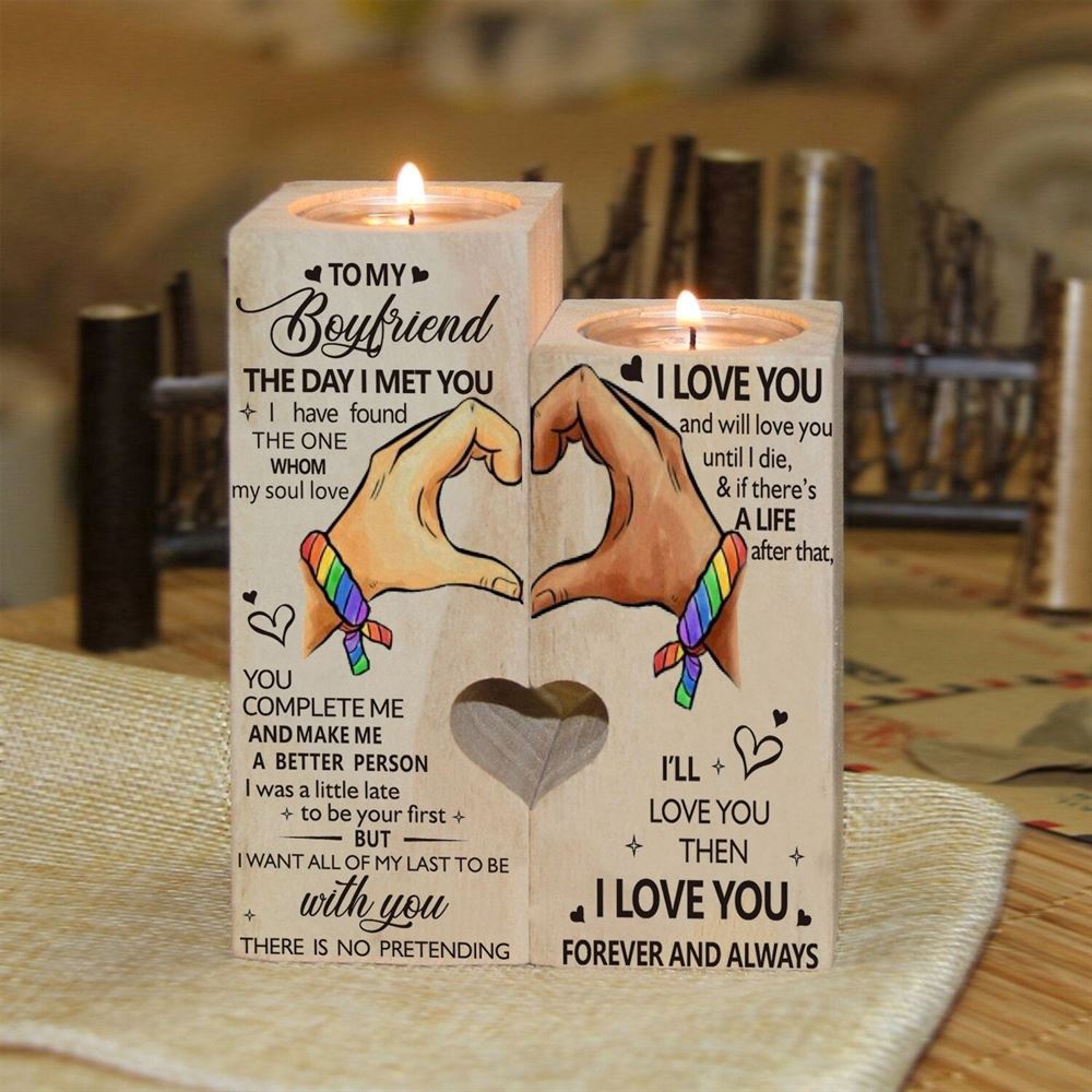 To My Boyfriend, I Love You And Will Love You Until I Die Heart Candle Holders, Mothers Day Candle To My Boyfriend, I Love You And Will Love You Until I Die Heart Candle Holders, Mothers Day Candle