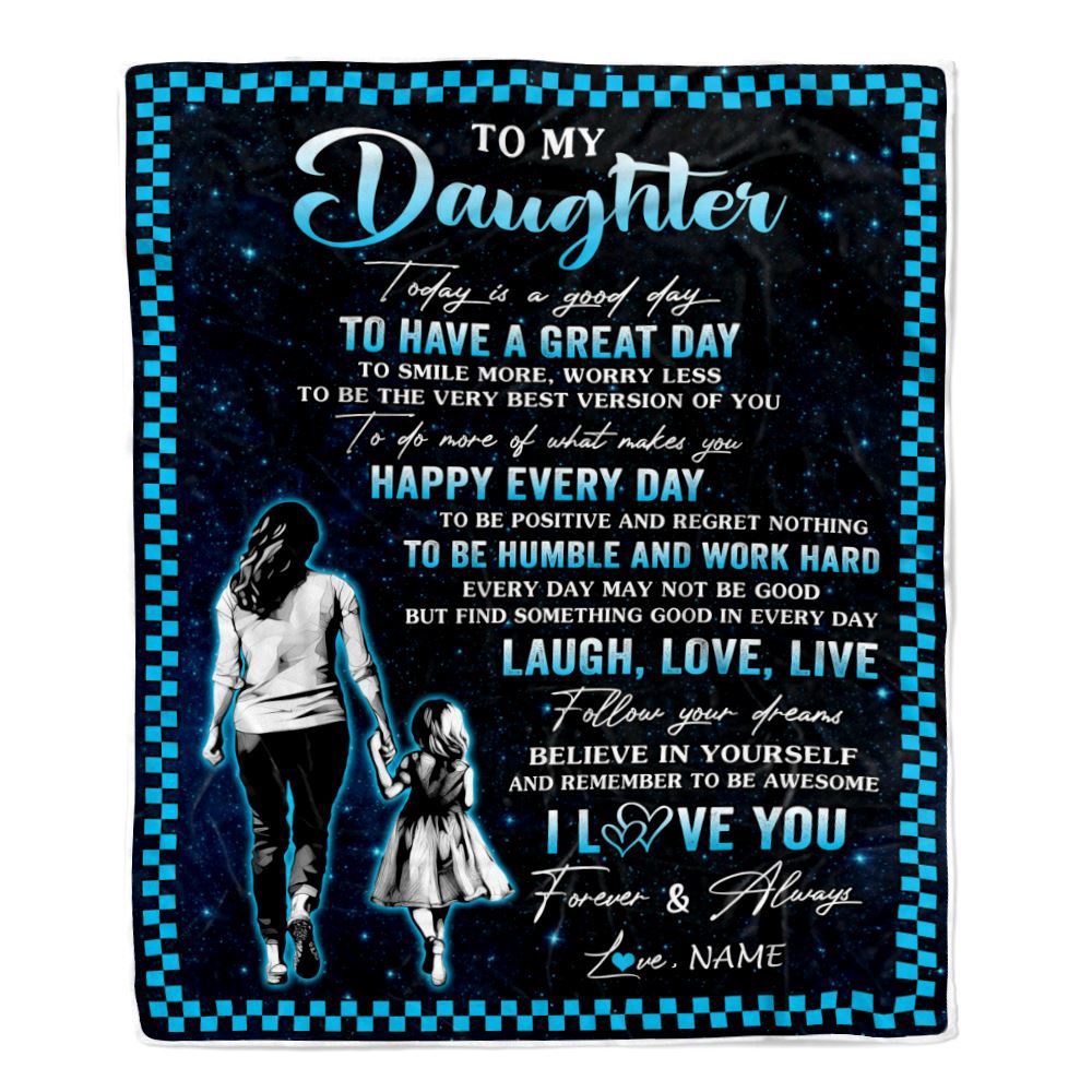 To My Daughter Blanket From Mom Mother Every Day Laugh Love Live, Personalized Blanket For Mom, Mother’s Day Gifts Blanket