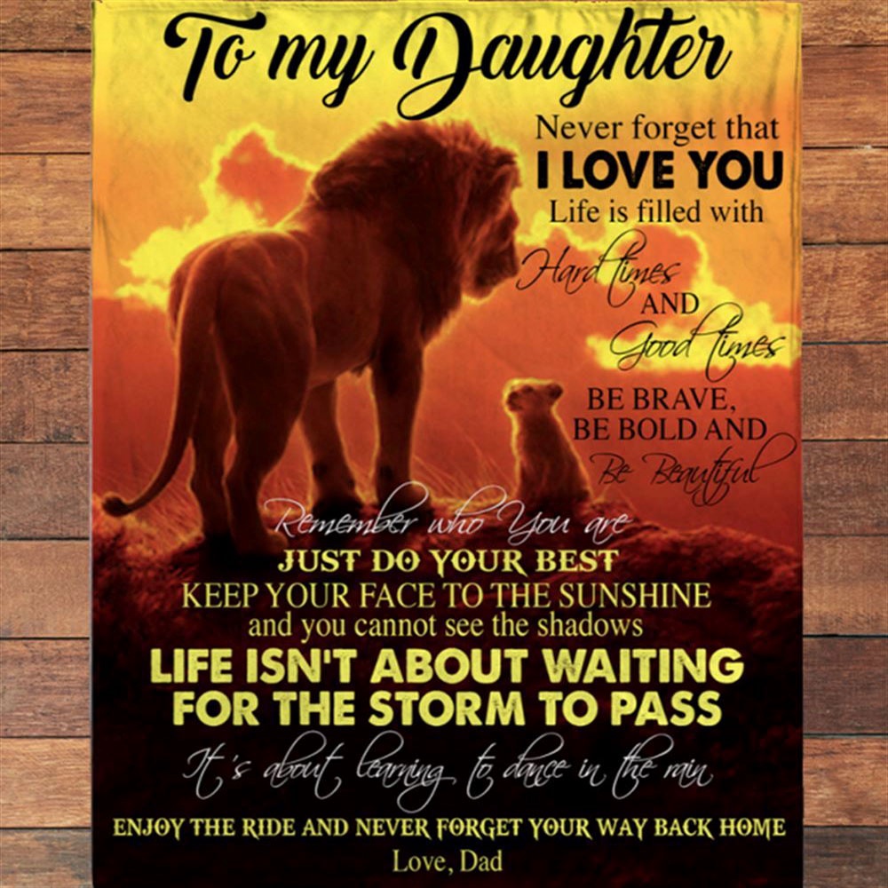 To My Daughter Brave Bold Beautiful Gift Ideas From Dad Lion Blanket, Blankets For Mothers Day
