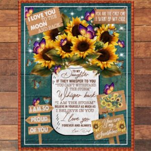 To My Daughter Dad Love You Sunflower Gift Ideas Blanket Blankets For Mothers Day 2 ohpftj.jpg