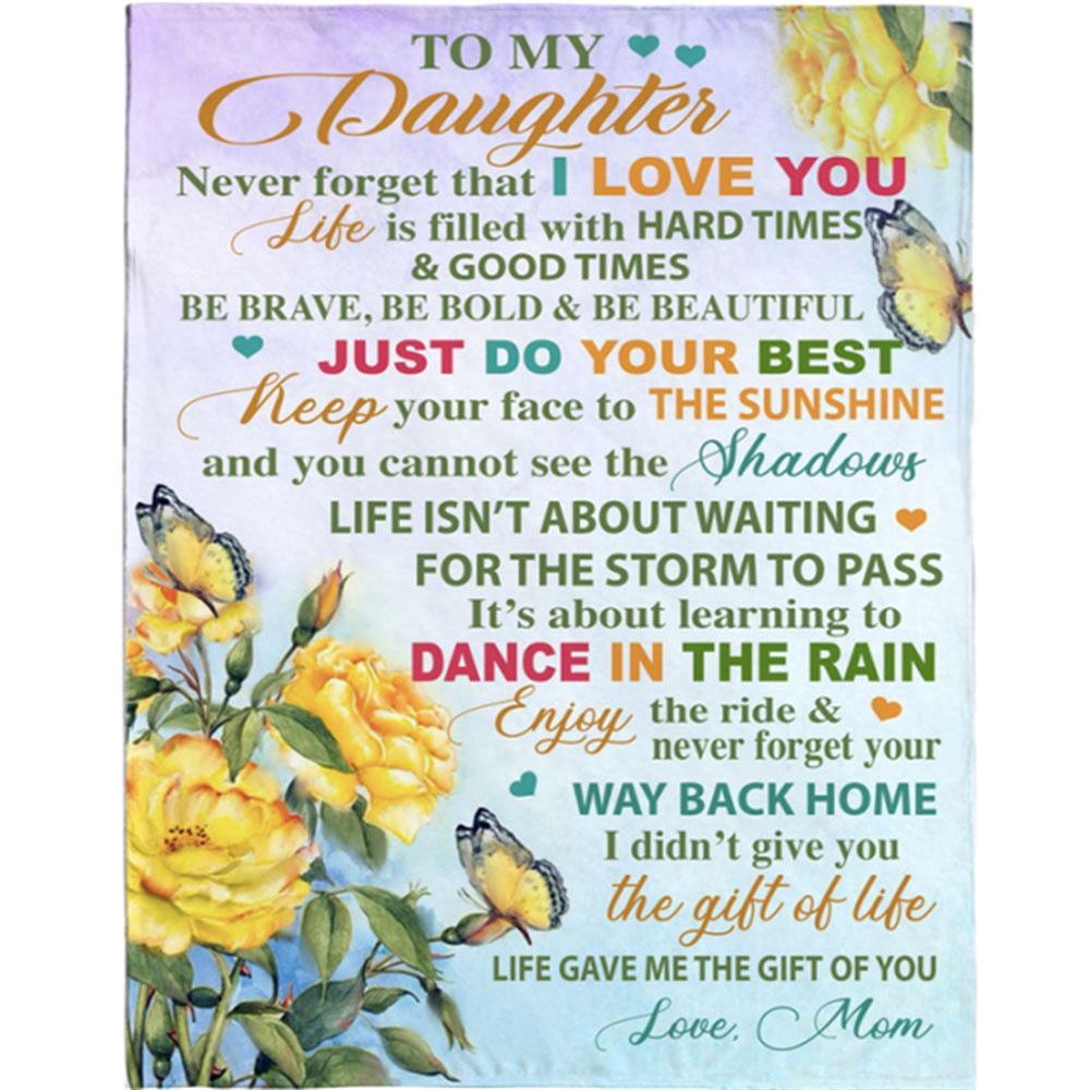 To My Daughter I Love You Gift Ideas From Mom Blanket, Blankets For Mothers Day