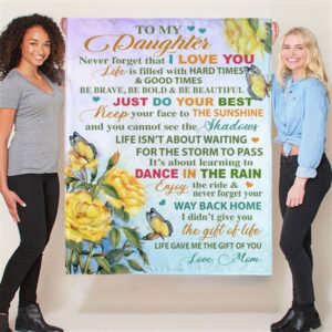 To My Daughter I Love You Gift Ideas From Mom Blanket Blankets For Mothers Day 3 mnhlw1.jpg