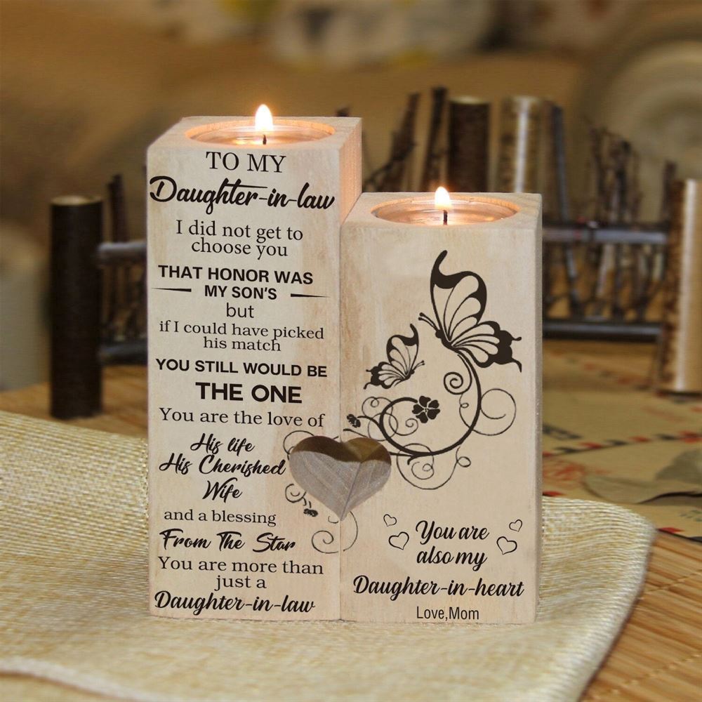 To My Daughter, If I Could Have Picked His Match You Still Would Be The One Heart Candle Holders, Mothers Day Candle
