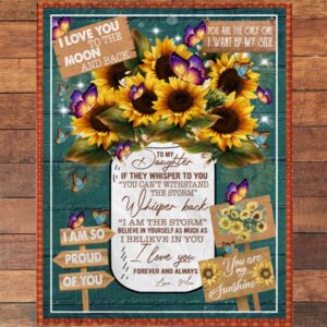 To My Daughter Mom Love You Sunflower Gift Ideas Blanket Blankets For Mothers Day 2 uujz9i.jpg
