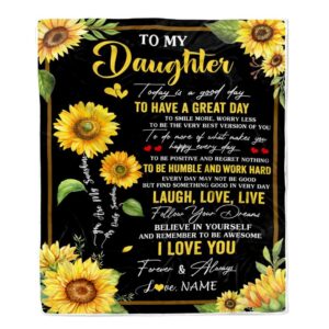To My Daughter Sunflower Blanket From Mom Mother Every Day Laugh Love Live Mother Day Blanket Personalized Blanket For Mom 1 swugve.jpg