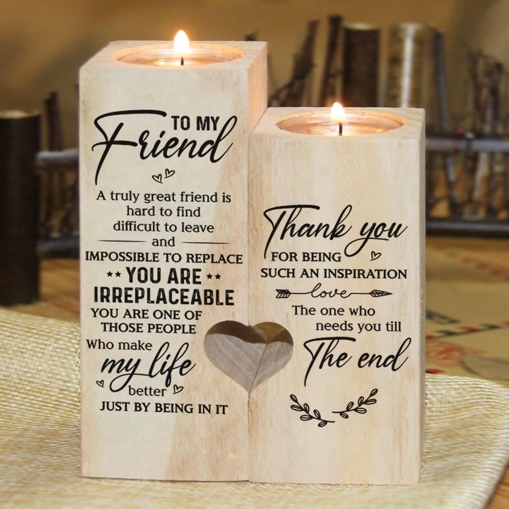 To My Friend, Thank You For Being Such An Inspiration Heart Candle Holders, Mothers Day Candle