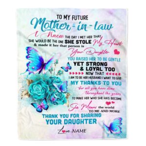 To My Future Mother In Law Blanket From Daughter Thank You For Sharing Son, Mother Day Blanket, Personalized Blanket For Mom