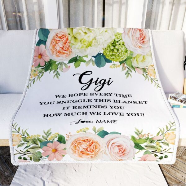 To My Gigi Blanket From Grandkids How Much We Love You Flower, Mother Day Blanket, Personalized Blanket For Mom