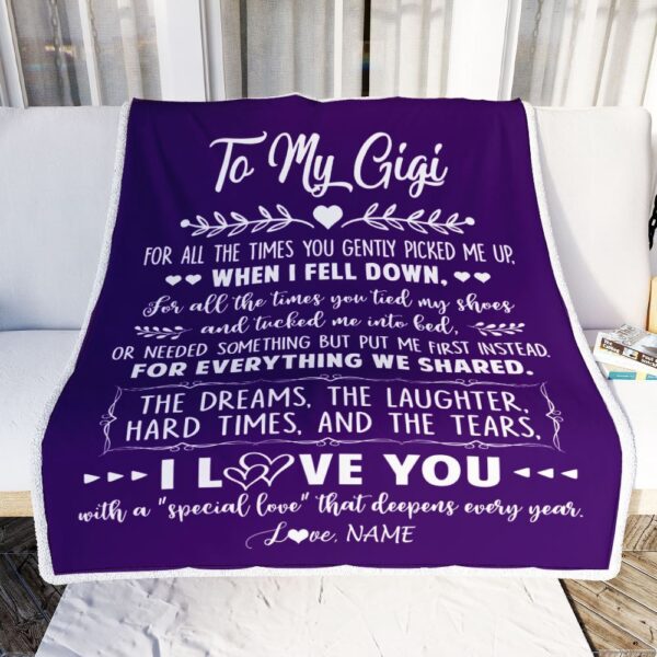 To My Gigi Blanket From Grandkids I Love You With A Special Love, Mother Day Blanket, Personalized Blanket For Mom