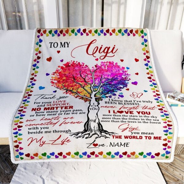 To My Gigi Blanket From Grandkids Never Forget That I Love You You Mean The World to Me, Mother Day Blanket, Personalized Blanket For Mom