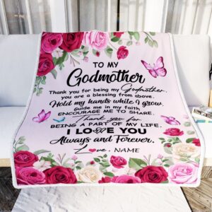 To My Godmother Blanket From Goddaughter Godson Thank You For Being My Mother Day Blanket Personalized Blanket For Mom 2 a0ffpt.jpg