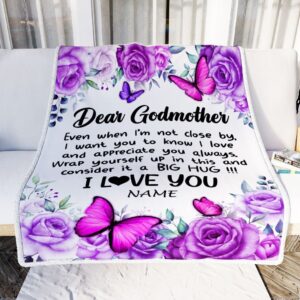 To My Godmother Blanket From Goddaughter Niece Butterfly Love And Appreciate Mother Day Blanket Personalized Blanket For Mom 2 ait554.jpg