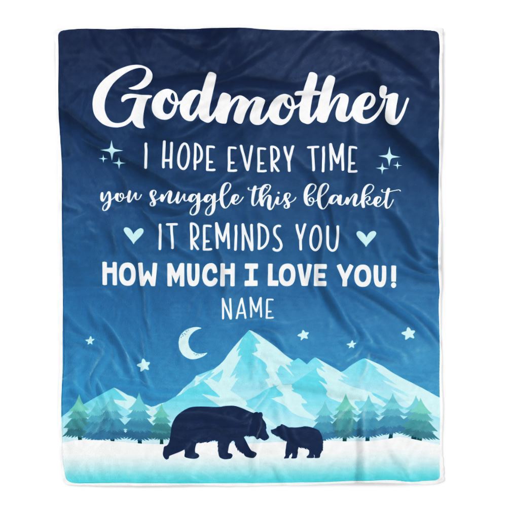 To My Godmother Blanket From Goddaughter Niece I Hope Every Time Bear, Mother Day Blanket, Personalized Blanket For Mom To My Godmother Blanket From Goddaughter Niece I Hope Every Time Bear, Mother Day Blanket, Personalized Blanket For Mom