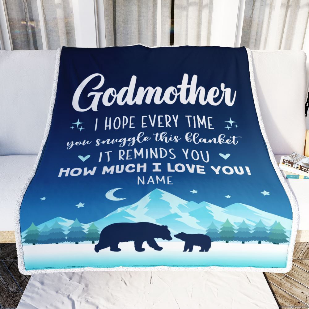 To My Godmother Blanket From Goddaughter Niece I Hope Every Time Bear, Mother Day Blanket, Personalized Blanket For Mom To My Godmother Blanket From Goddaughter Niece I Hope Every Time Bear, Mother Day Blanket, Personalized Blanket For Mom