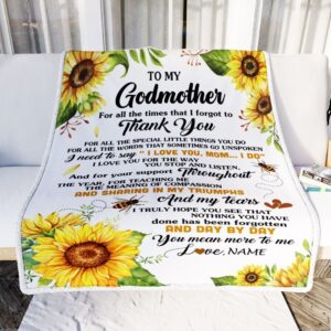 To My Godmother Blanket From Niece Nephew Sunflower Thank You I Love You Mother Day Blanket Personalized Blanket For Mom 2 mhgssg.jpg