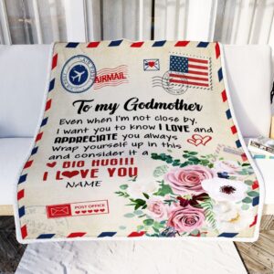 To My Godmother Blanket from Goddaughter Floral Air Mail Letter I Love You Mother Day Blanket Personalized Blanket For Mom 2 ws3xxj.jpg